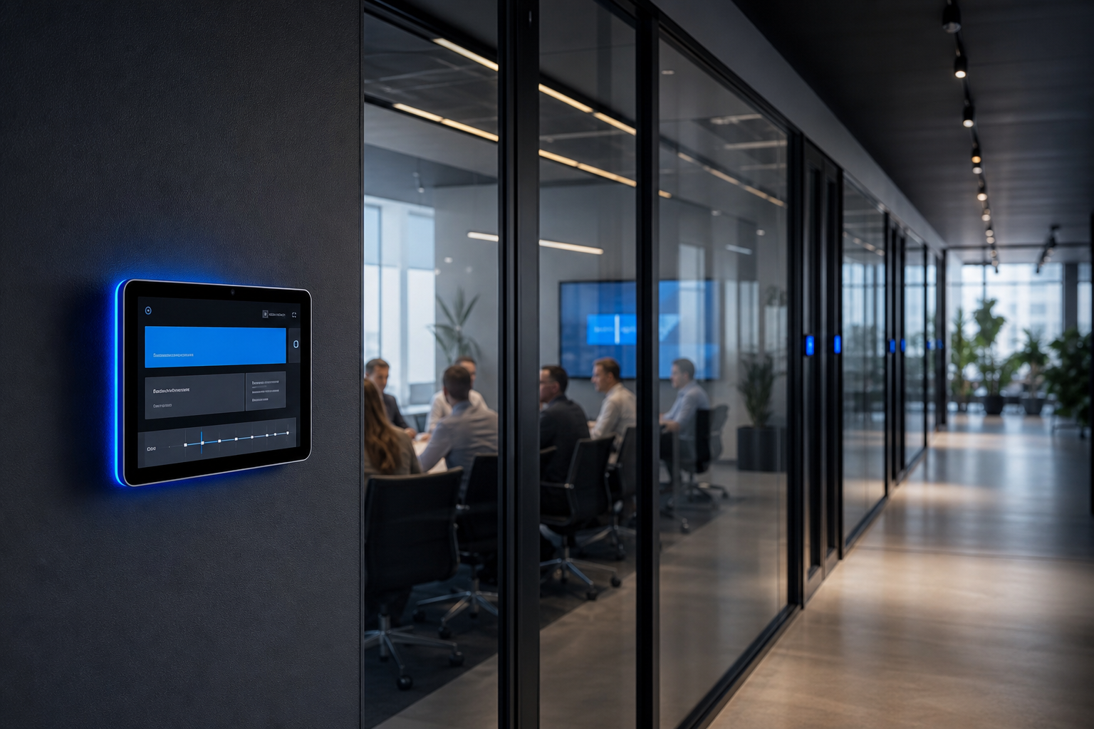 Meeting room door display scenario